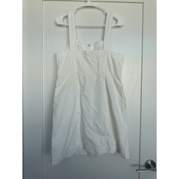 NWT Madewell Tile White Denim Square-Neck Sleeveless Mini Dress Size 4 NL444 - Picture 7 of 13